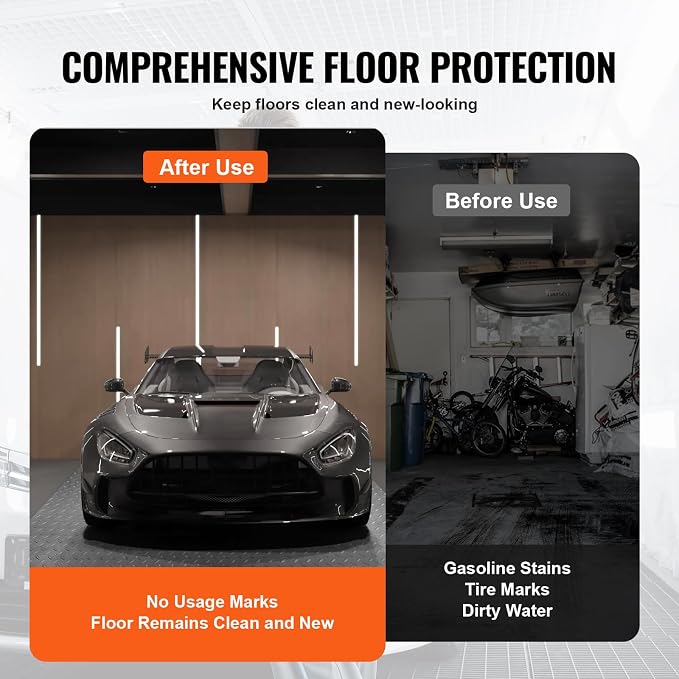 VEVOR Garage Floor Mat, 25.5 x 3.6 FT PVC Garage Flooring Roll, 2.5mm Thickness - Image 6