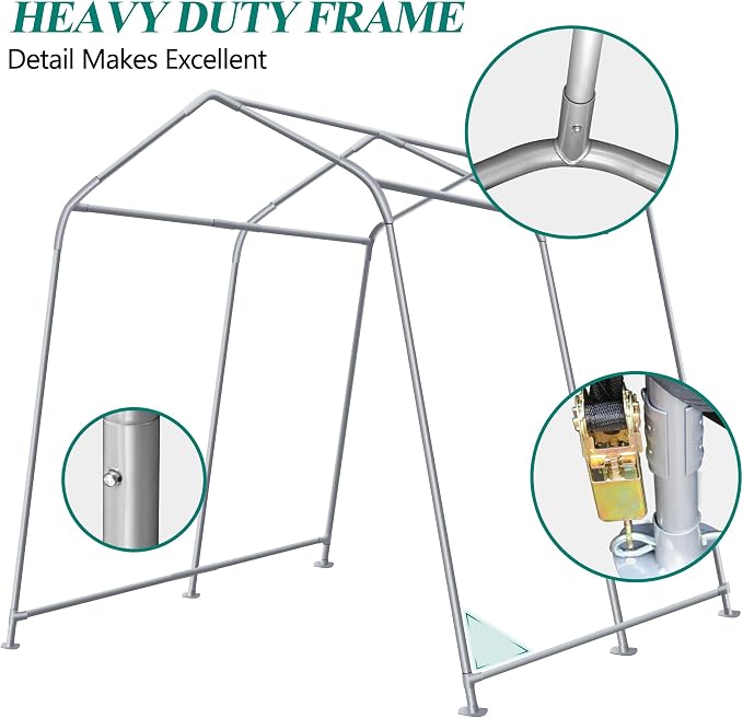 7' x 12' Outdoor Storage Shed- Heavy Duty Storage Shelter Tent - Image 5