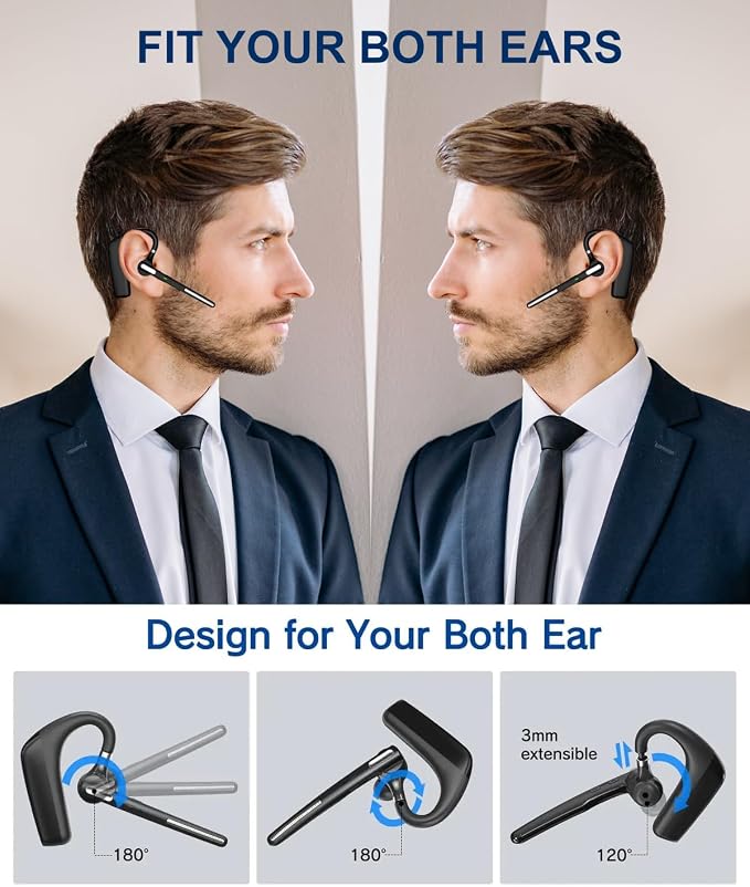 Bluetooth Headset V5.4, Wireless Bluetooth Earpiece - Image 4