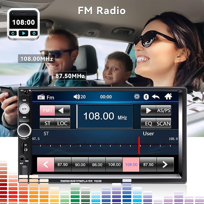 CAMECHO 7" Double Din Car Stereo Audio Bluetooth MP5 Player USB FM Multimedia - Image 4