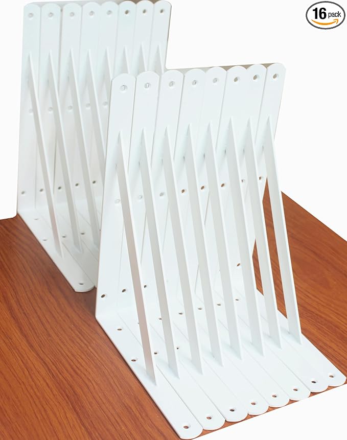 16 Pack L14 x H 10" White Heavy Duty Shelf Brackets by MHMYDZ