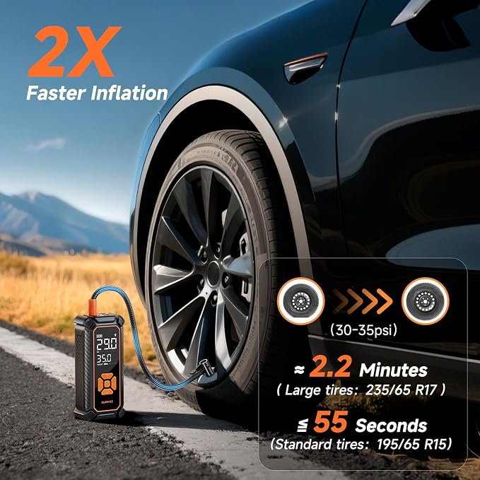 OlarHike Cordless Tire Inflator Portable Air Compressor, Quick Inflation - Image 2