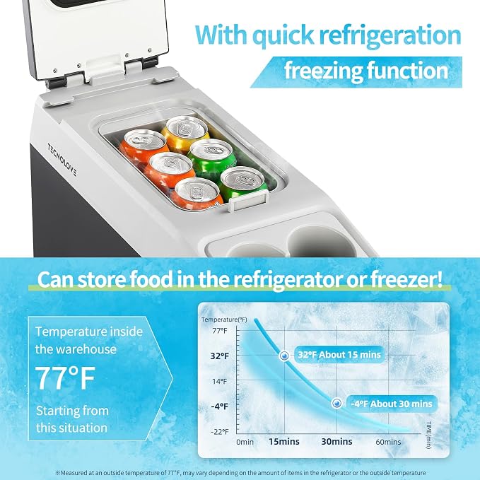 12 Volt Center Console Fridge, Car Refrigerator 16QT Cooler, Portable Car - Image 5
