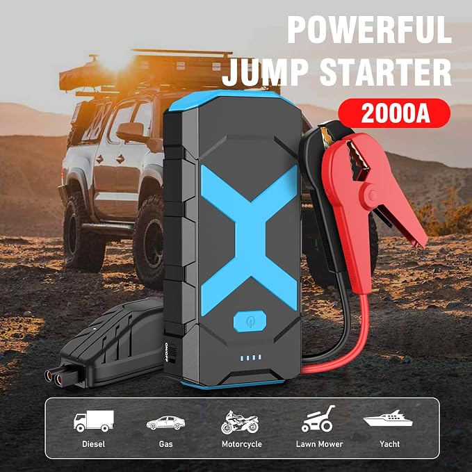 2000A Car Battery Jump Starter, 12V Car Jumper Starter Portable - Image 8