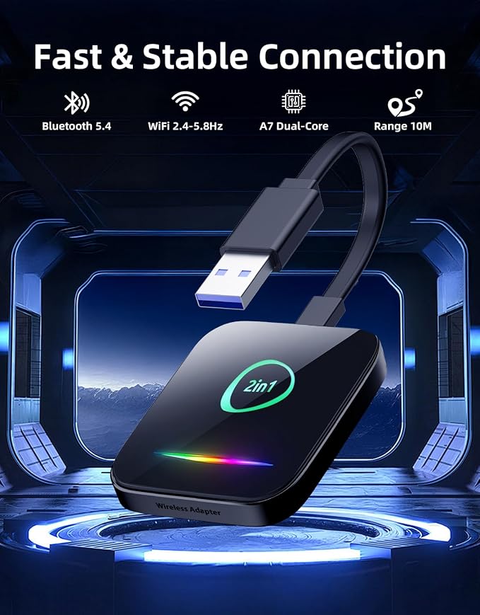 Wireless CarPlay Adapter for Apple iPhone & Android Auto, Plug & Play Dongle - Image 5