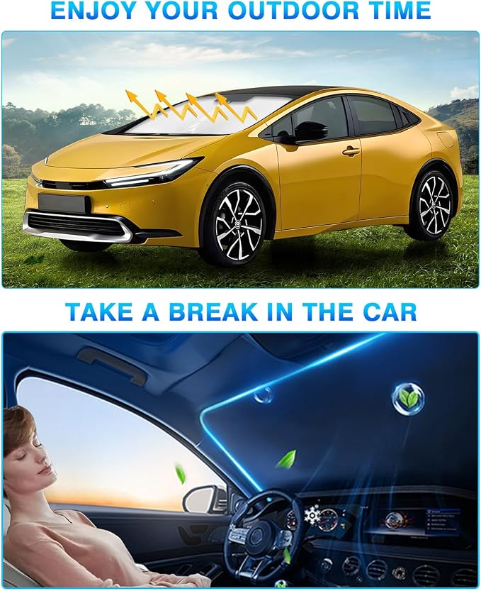 KUST Windshield Sun Shade for Toyota Prius 2023 2024 2025 2026 Window Sunshade - Image 5