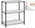 CAPHAUS NSF Black Adjustable 3-Tier Shelf Wire Shelving Unit w/Liner, Garage & by CAPHAUS