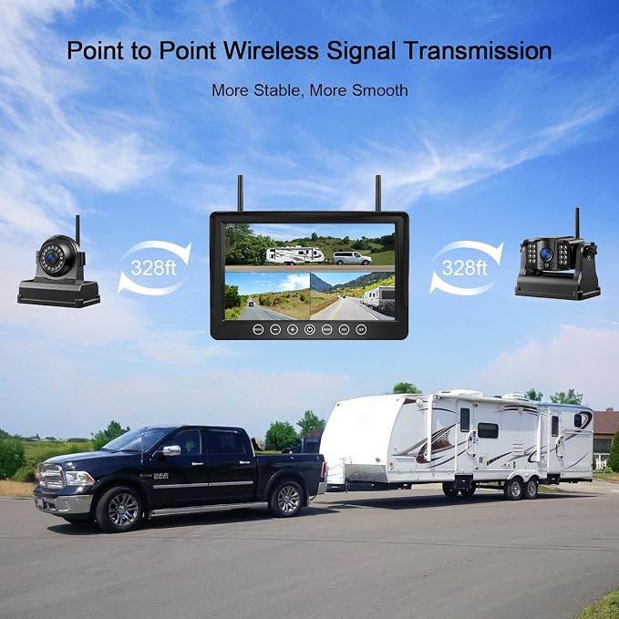 Fookoo 1080P 9" Magnetic Wireless Backup Camera, HD 9" IPS Monitor, - Image 5