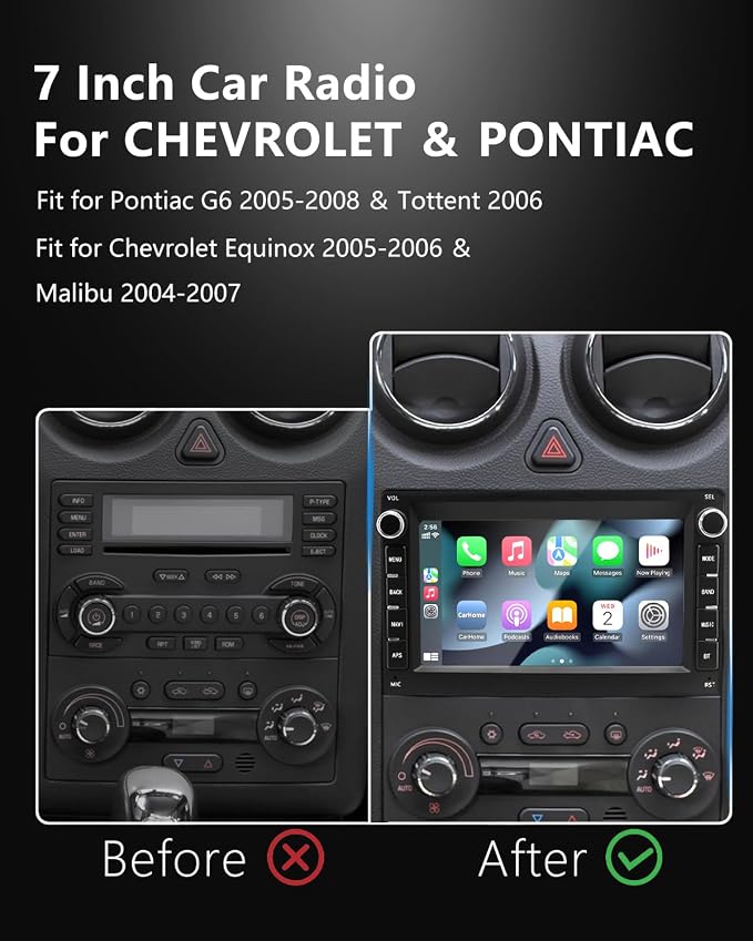 Car Radio for Pontica G6/ Torrent 2006, Chevy Equinox/ Malibu, 2 Din Car Srereo - Image 2