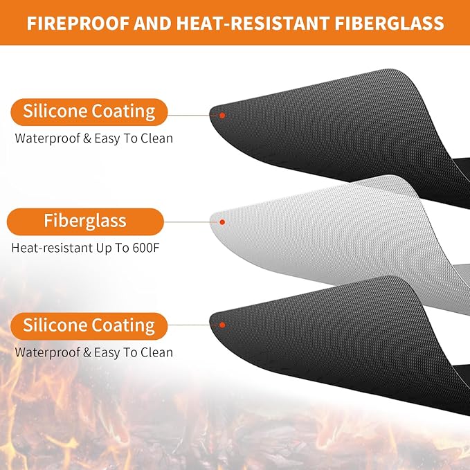 Heat Resistant Grill Mat, 24 x 36 inches Double-sided fireproof and waterproof - Image 5