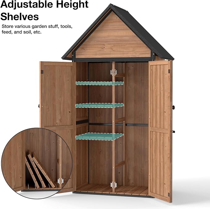 Outdoor Storage Shed with Sloped Roof - Image 3