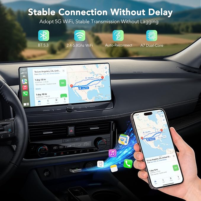 Wireless CarPlay Adapter for iPhone, 2025 Carplay Wireless Adapter for Apple & - Image 7