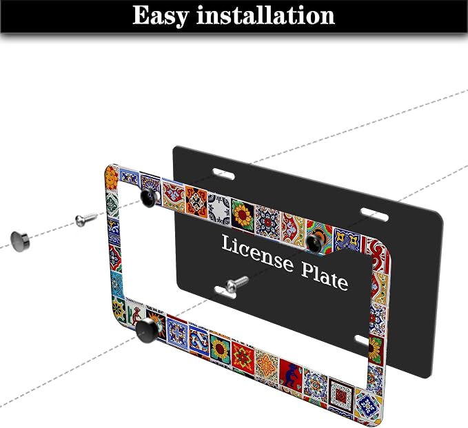 License Plate Protector for Women Multicolor License Plate Frames for Men - Image 7