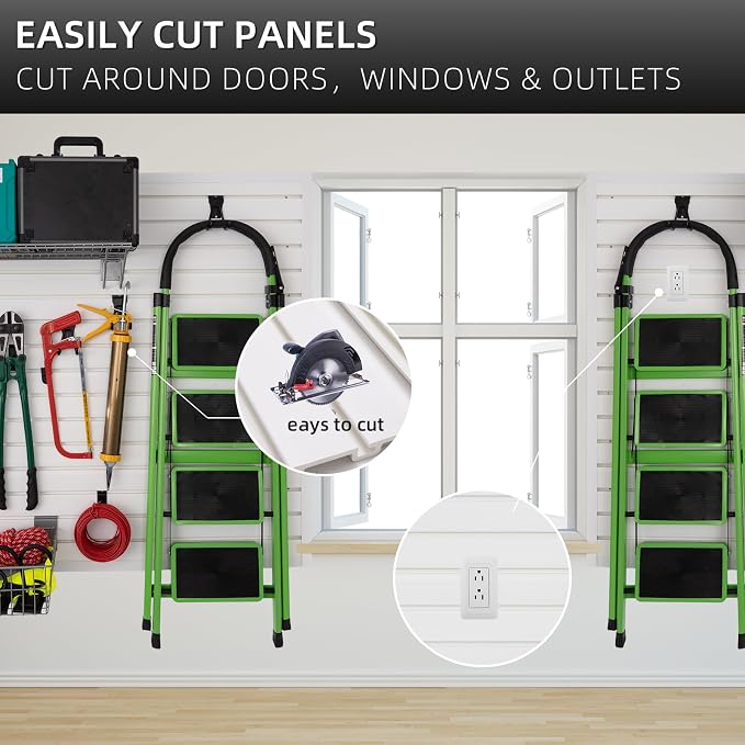 Slatwall Panels 4x8 ft Garage Wall Storage System, PVC Slat Wall Paneling - Image 4