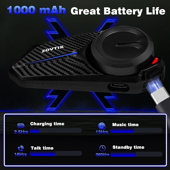 Motorcycle Helmet Headset Support 8 Riders Group Intercom Communication System - Image 6