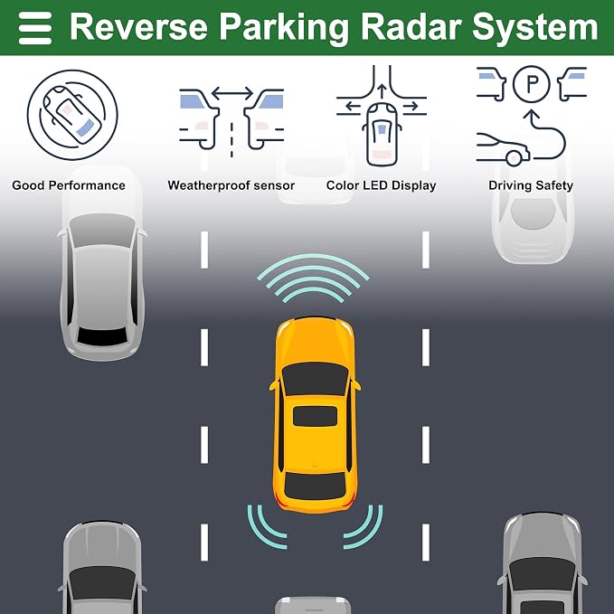 Motoforti Auto Vehicle Reverse Backup Radar System Reverse Parking Sensors - Image 2