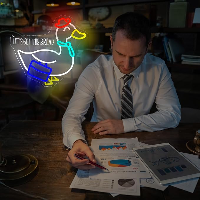 Let's Get This Bread Duck Office Neon Sign - Image 2