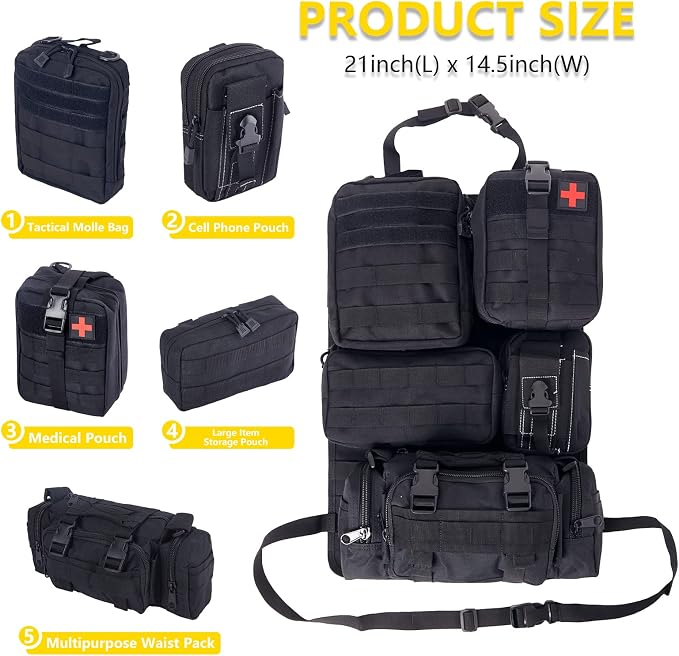 Universal Tactical Seat ​Back Organizer Vehicle Molle Panel Organizer Storage - Image 2