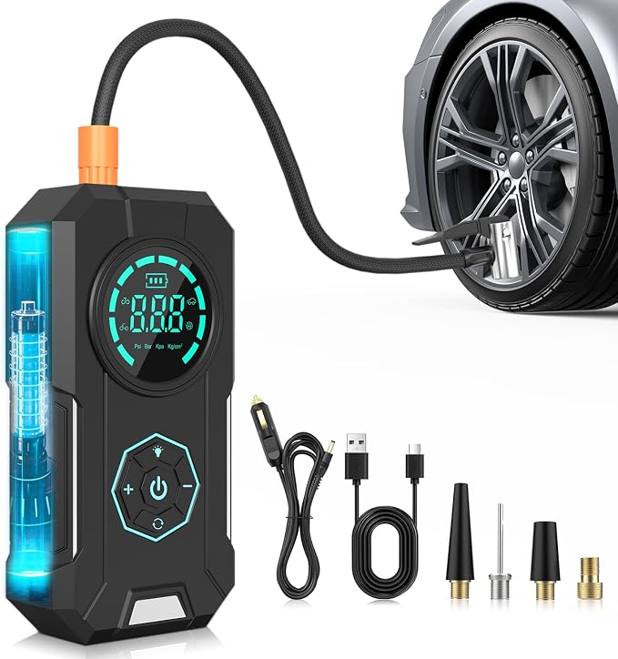 Tire Inflator Portable Air Compressor, 5X Faster Portable Air Compressor by BEHAMBOW