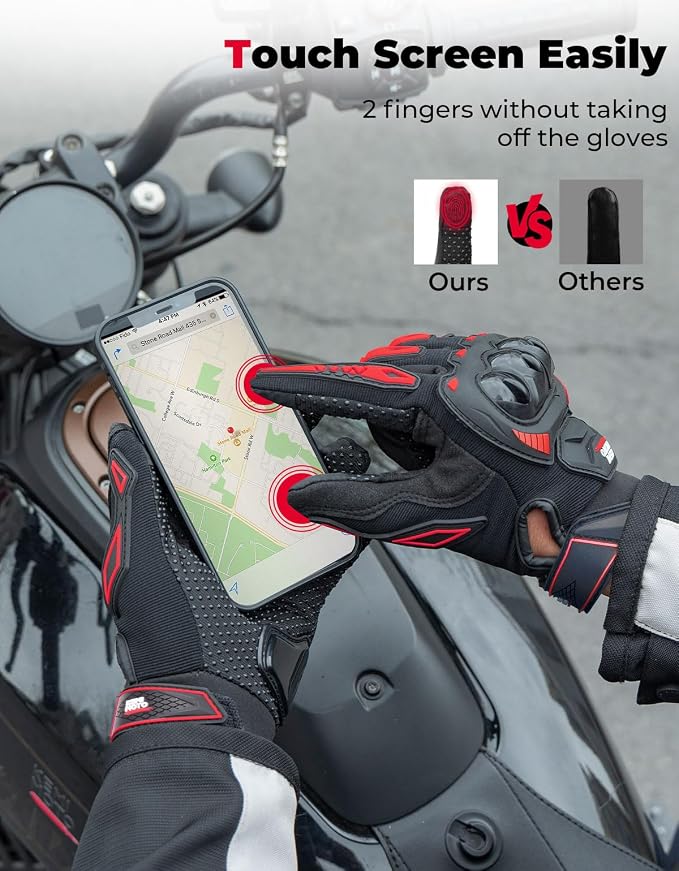 KEMIMOTO Motorcycle Gloves for Men/Women, Touchscreen Dirt Bike Gloves - Image 5
