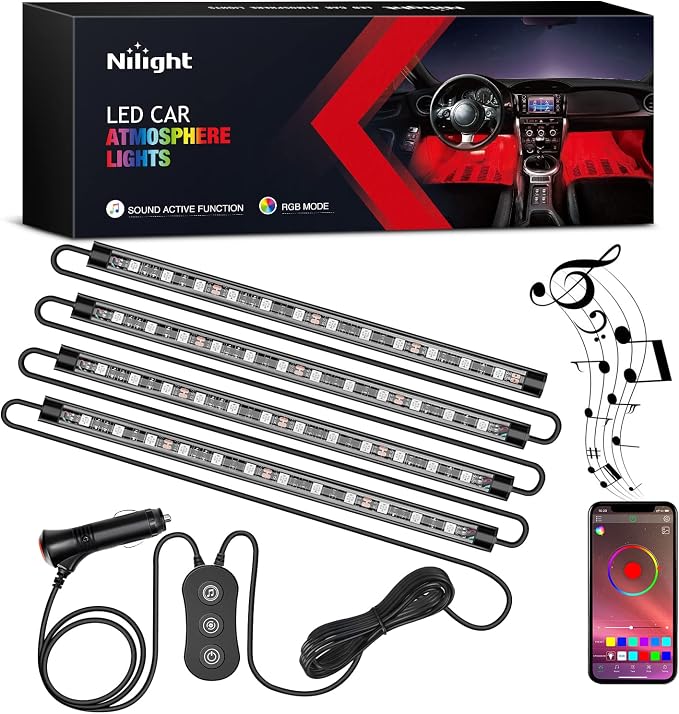 Nilight RGB LED Car Interior Stripe Light by Nilight