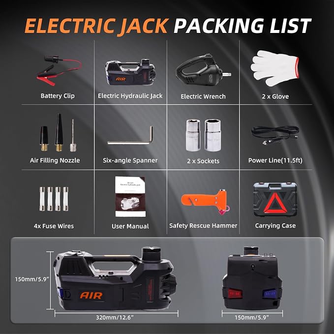 STANDTALL Electric Car Jack Kit 5 Ton 12V Hydraulic Floor Jack - Image 6