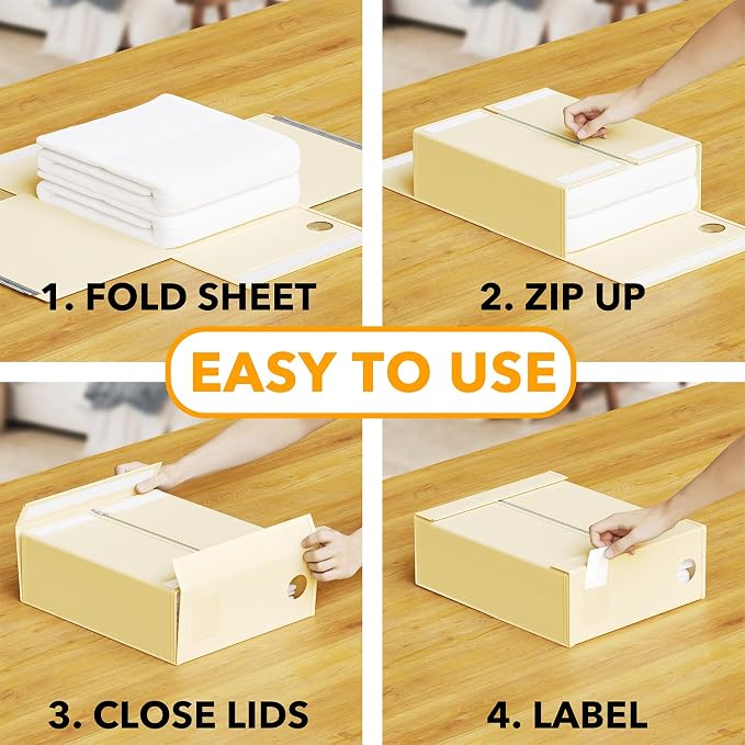 SpaceAid 9 Pack Bed Sheet Organizers and Storage, Foldable Sheet Organizer - Image 3