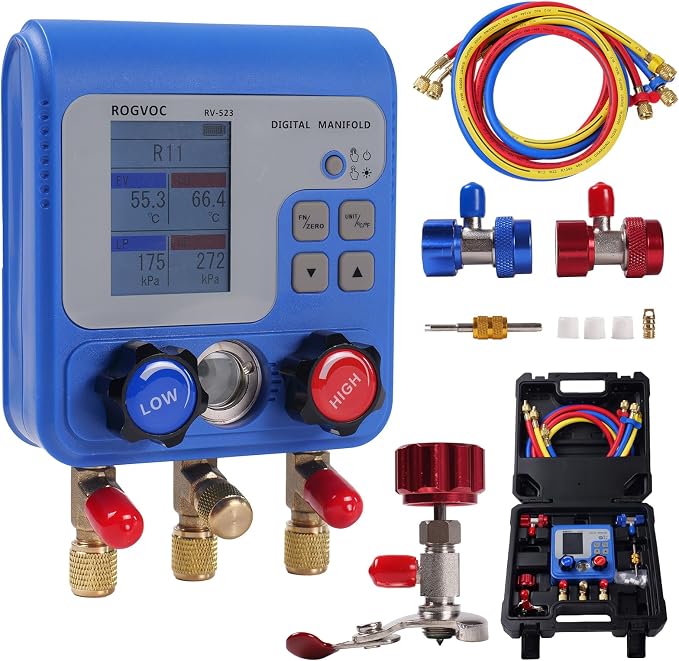 Digital Manifold Gauge Set, HVAC Pressure and Air Tightness Test Gauges by One-StopcoolingDepotforPros