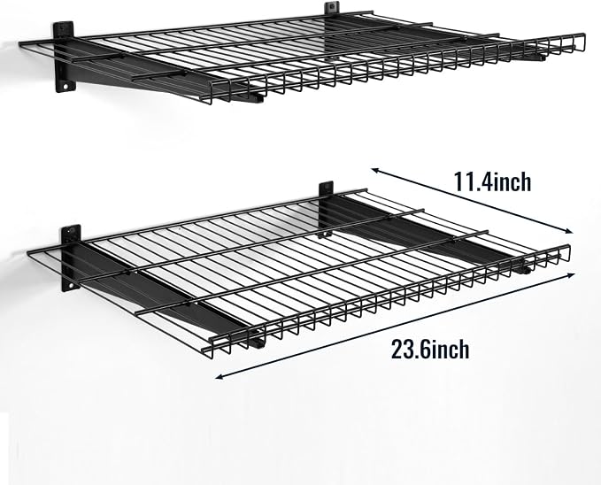 2 Pack Garage Wall Mounted Shelf, 23.6" x 11.4" Heavy Duty Wall Storage Shelves - Image 2