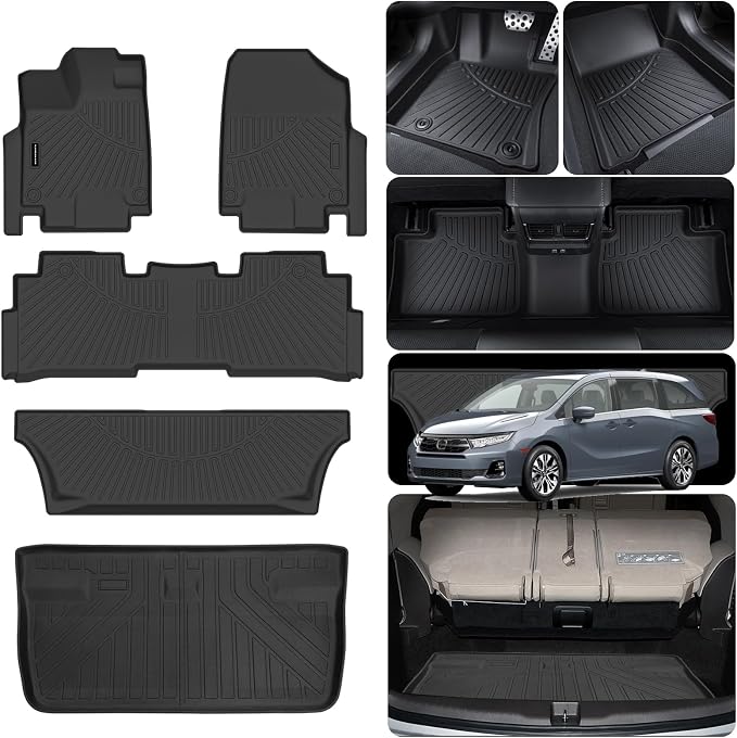 Floor Mats & Trunk Mats for Honda Odyssey 2018-2023 2024 2025, TPE All Weather - Image 7