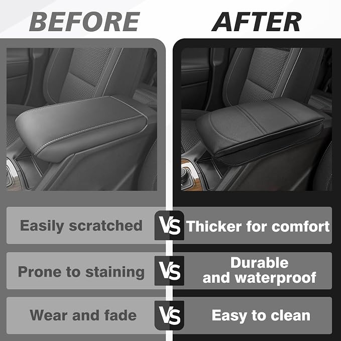 Muslogy Center Console Cover 1-Inch Extra Thick Armrest Pad Compatible - Image 6