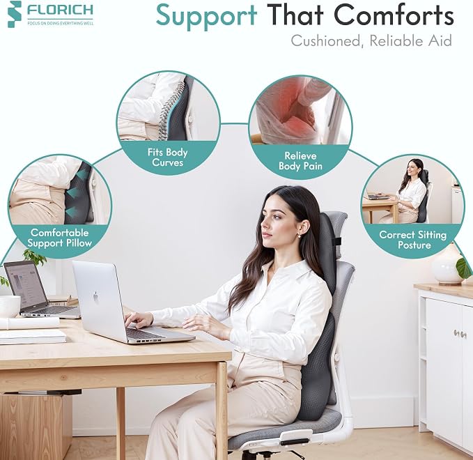FLORICH Car Lumbar Support Pillow and Neck Headrest Pillow - Image 4