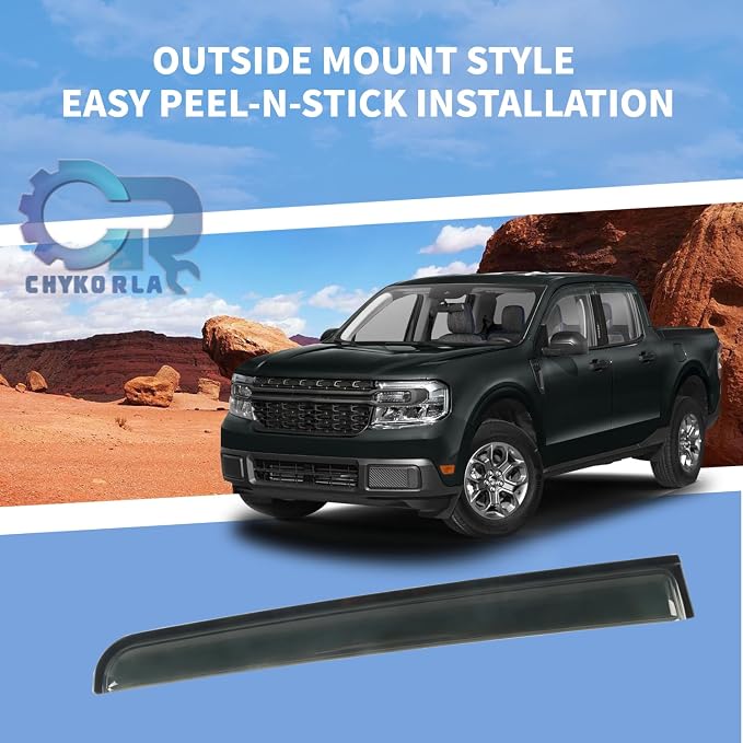 4PCS Window Rain Guards Fit for 2022 2023 2024 2025 Ford Maverick XL XLT Lariat - Image 5
