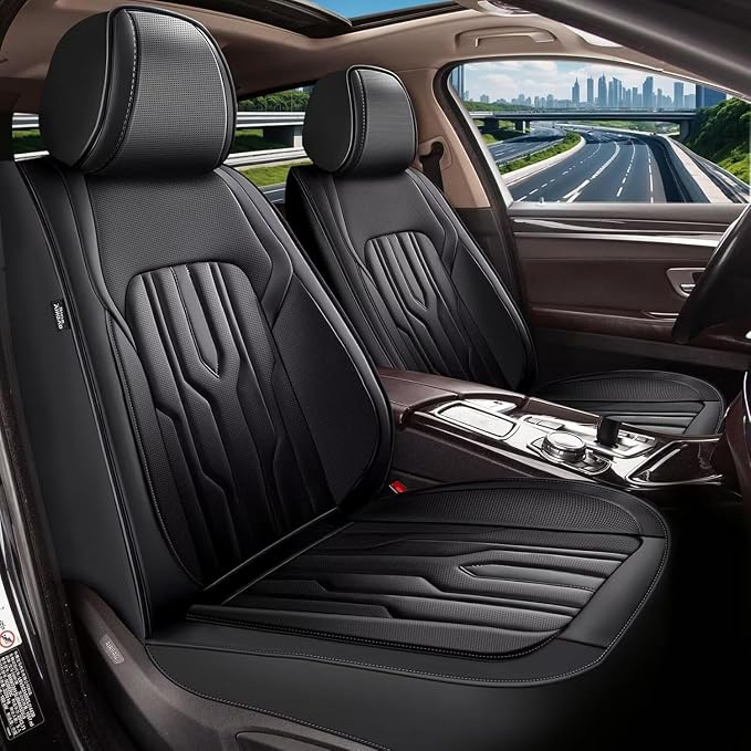 YORKNEIC Fit for Hyundai Kona Seat Covers 2018-2025: Leather Waterproof Car by YORKNEIC