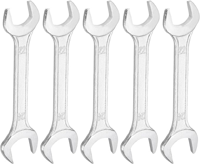 HARFINGTON 5pcs Double Open End Wrench 22mm x 24mm Metric 15 Degree Offset by HARFINGTON