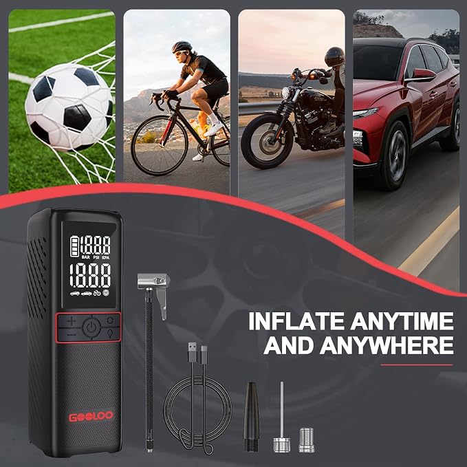 GOOLOO GT160 Tire Inflator Portable Air Compressor, 160PSI Portable Air Pump - Image 7