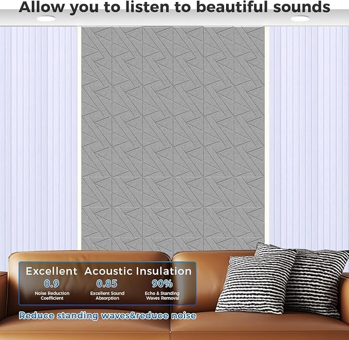 【10 Pack】 Acoustic Panels Self-Adhesive - Image 2