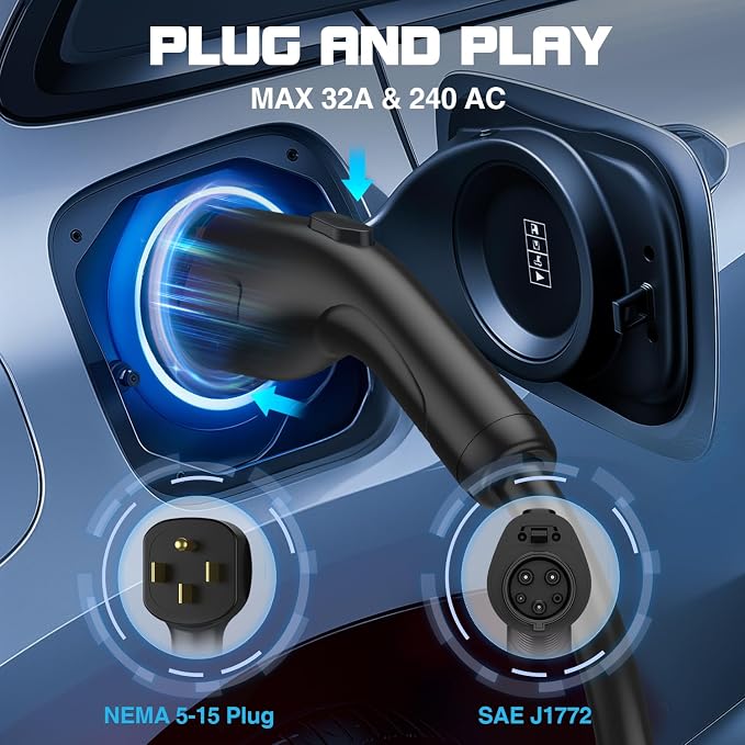 GRECELL Level 2 EV Charger, 32A/7.4KW Electric Vehicle Portable Charger - Image 7