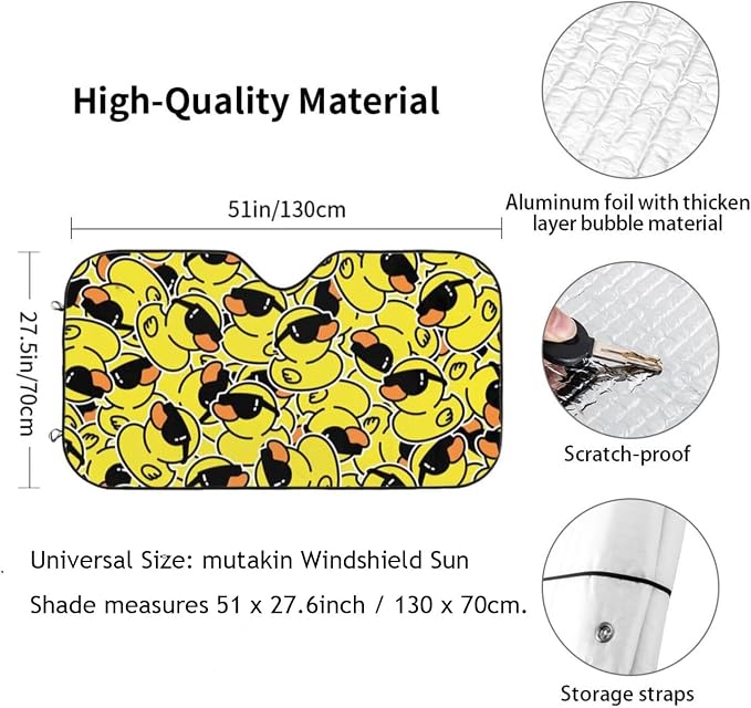 Duck Car Windshield Sunshade Front Window Sun Visor Protector Foldable Shield - Image 3