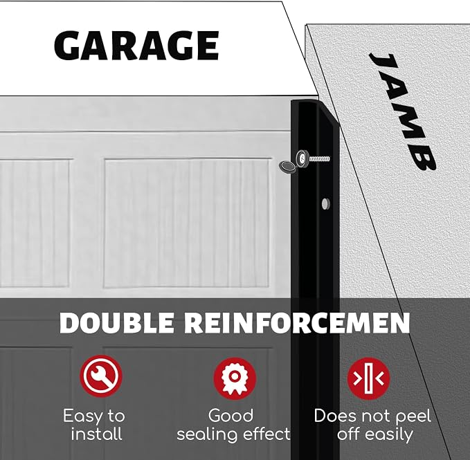 Garage Door Seal Top and Sides Seal Strip, 40FT Universal Garage Door Weather - Image 4