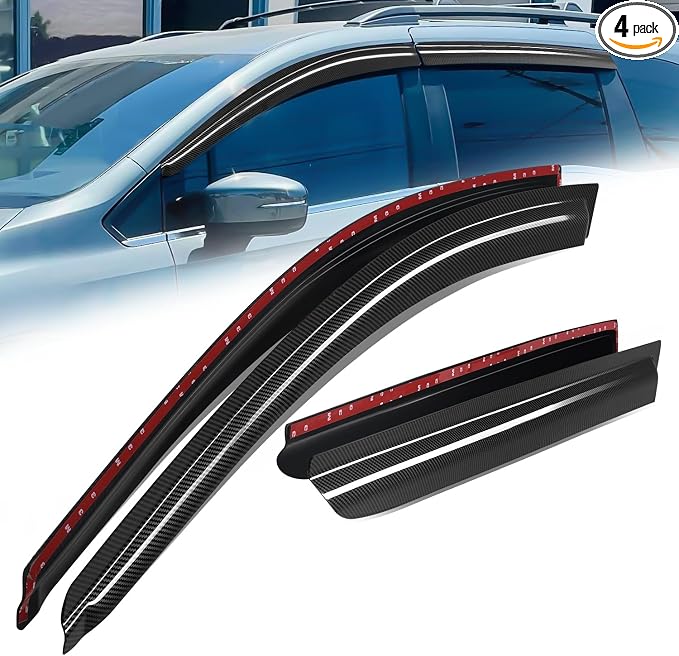 Auto Dynasty 4Pcs Carbon Fiber Pattern Window Visors Compatible by AutoDynasty