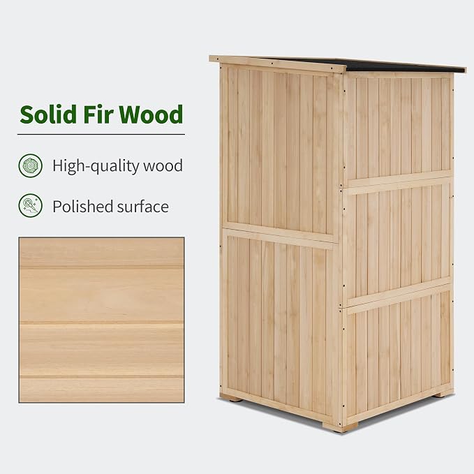 MCombo 30" Deep Wood Sheds & Outdoor Storage, Outside Garden Tool Cabinet Shed - Image 7