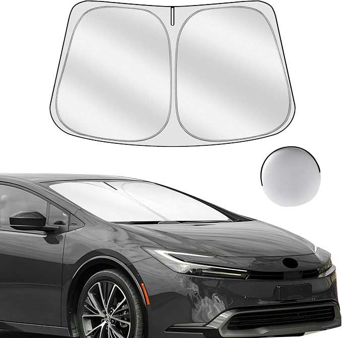Windshield Sun Shade for Toyo-ta Prius 2023-2025 Foldable Sunshade Custom Fit by SULAGIWINDSHIELDSUNSHADE