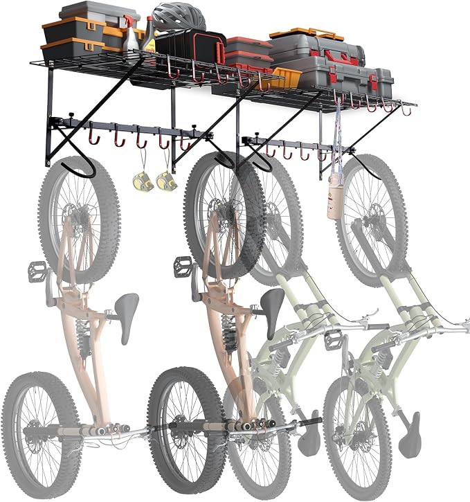 VEVOR Bike Storage Rack, 4 Bike Racks, Wall Mount Bike Storage Hanger by VEVOR