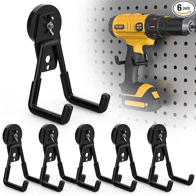 6 Pack Large Heavy Duty Magnetic Hook Extra Strong Magnetic Garage Hooks Big by Laowu