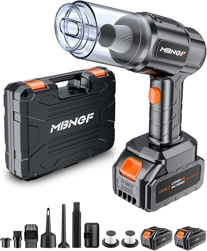 Car Vacuum Portable Cordless, 35000PA High Power Suction & Blower, Wireless by MBNGF