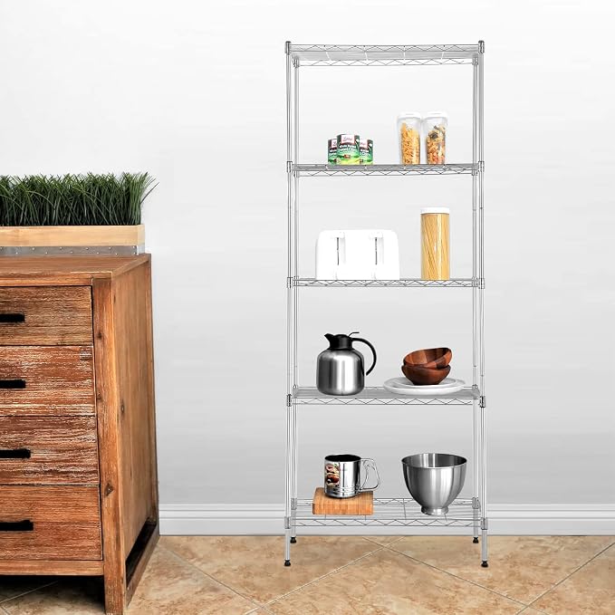 Wire Shelving Unit Metal Shelf Organizer Heavy Duty Wire Rack Storage Unit Rack - Image 2