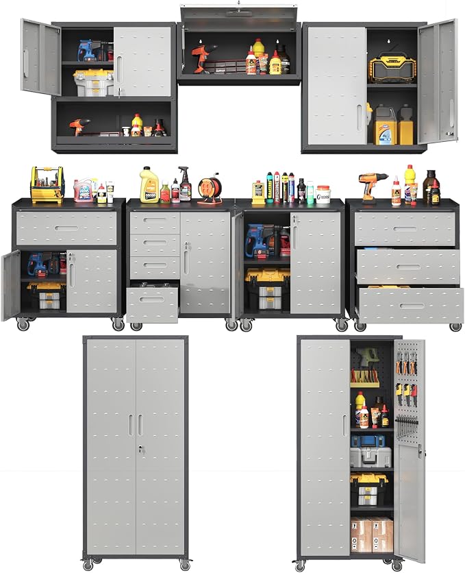 Metal Tool Cabinet, Garage Storage Cabinet System, Wall Cabinet & Locking by VIYET