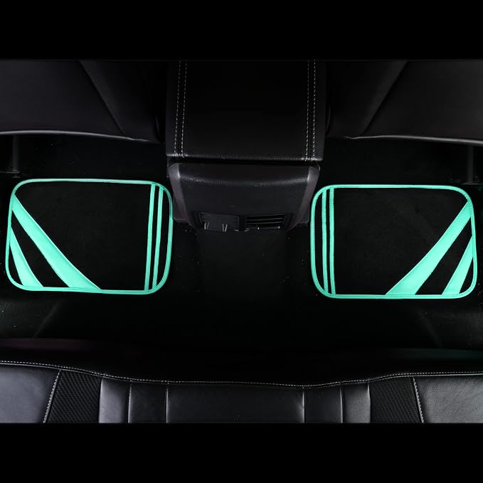 CAR PASS Mint Green Edge Leather Car Floor Mats, Universal Car Mats - Image 4