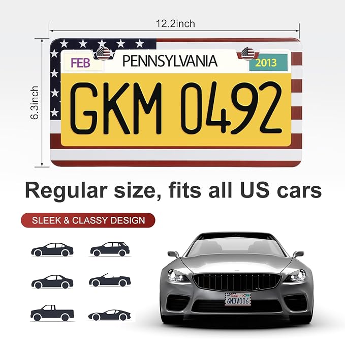 2 Pack License Plate Frames, Stainless Steel Car License Plate Cover Car - Image 3